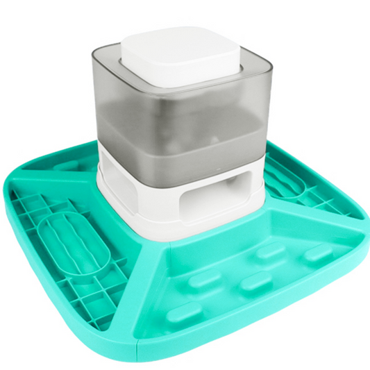 Dog Bowl With Bowl Medium Large &amp; Large Dogs White (2 In 1)