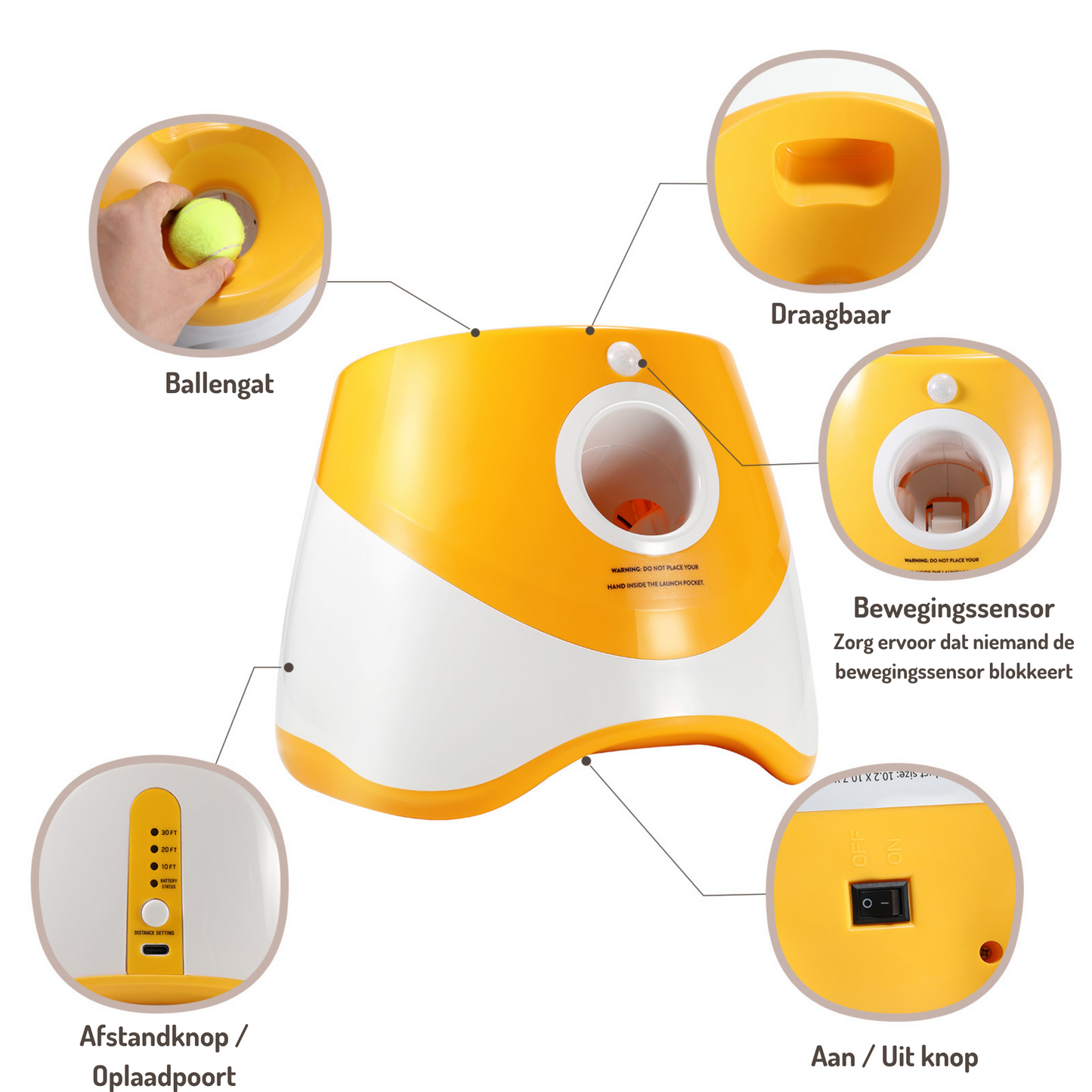 Dog Ball Launcher Small &amp; Medium Large Dogs Yellow