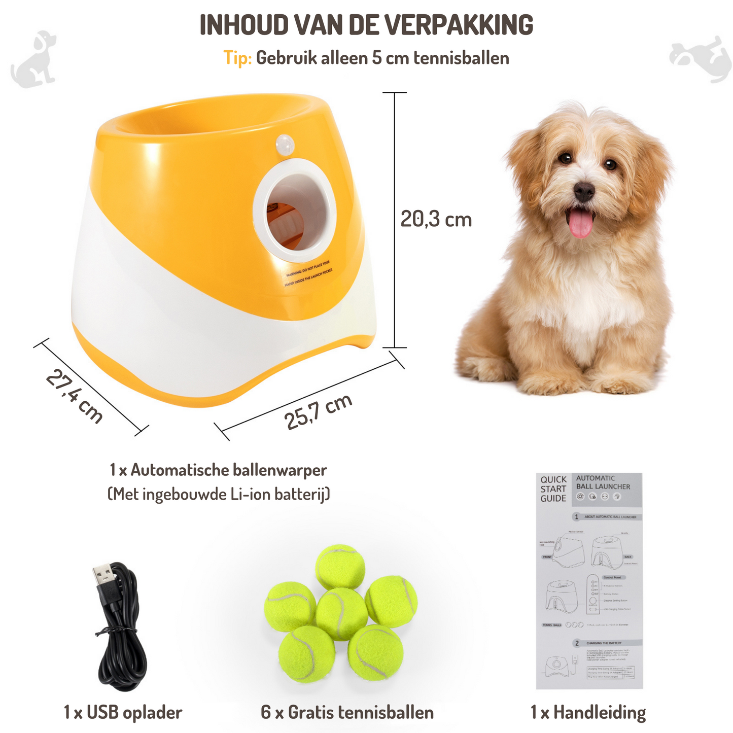 Dog Ball Launcher Small &amp; Medium Large Dogs Yellow