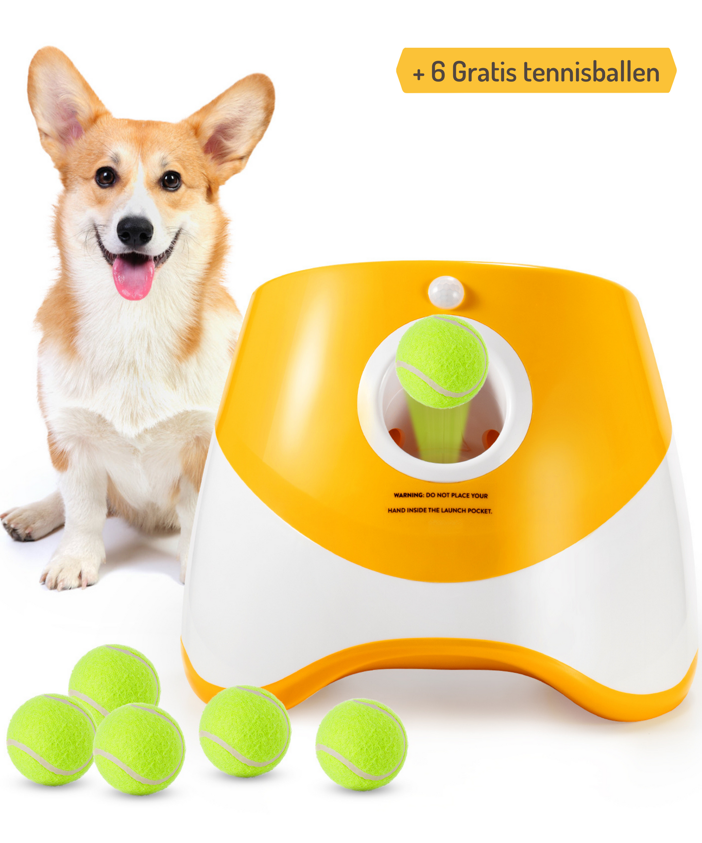 Dog Ball Launcher Small &amp; Medium Large Dogs Yellow