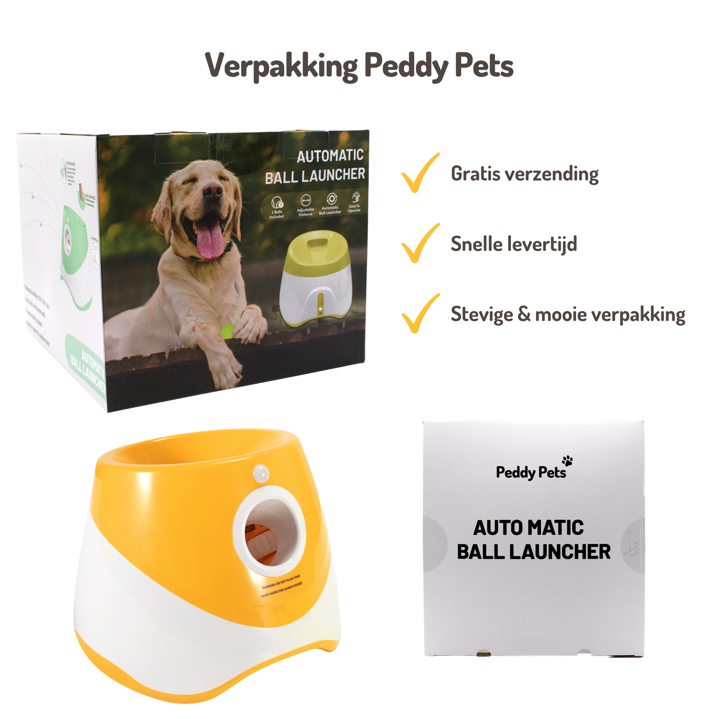 Dog Ball Launcher Small &amp; Medium Large Dogs Yellow
